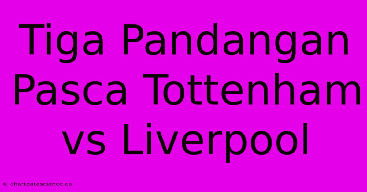 Tiga Pandangan  Pasca Tottenham Vs Liverpool