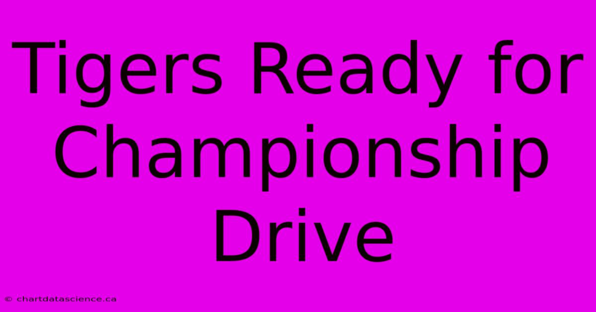 Tigers Ready For Championship Drive