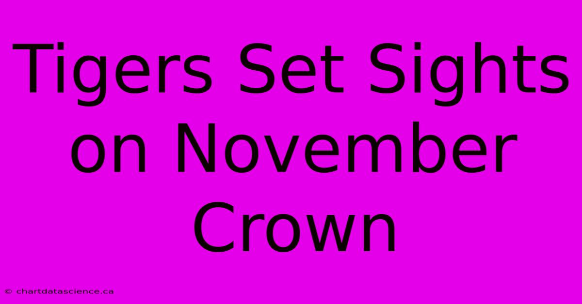 Tigers Set Sights On November Crown 