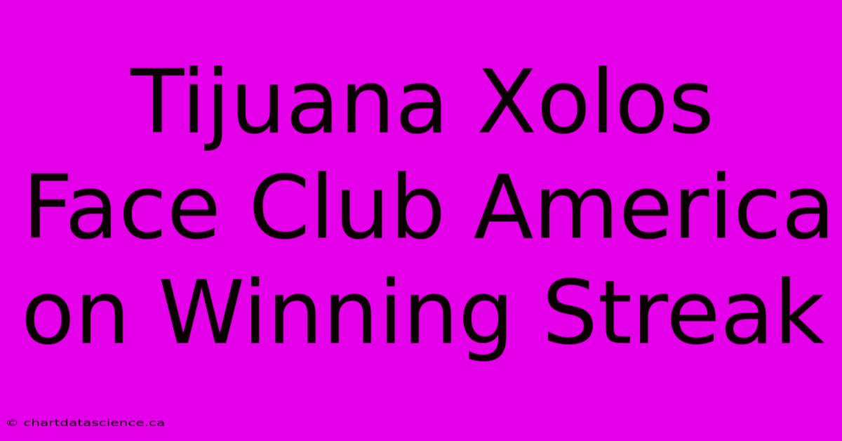 Tijuana Xolos Face Club America On Winning Streak