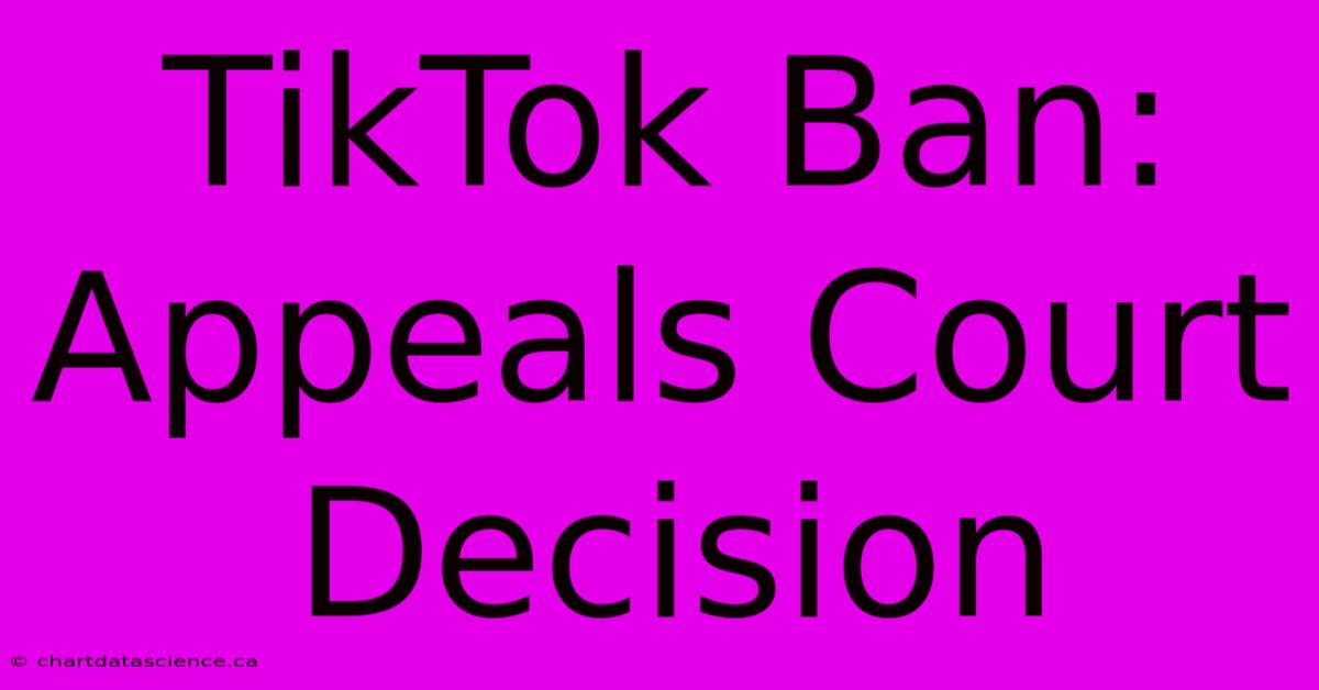 TikTok Ban: Appeals Court Decision