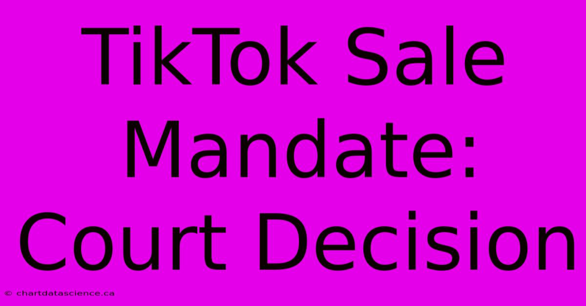 TikTok Sale Mandate: Court Decision