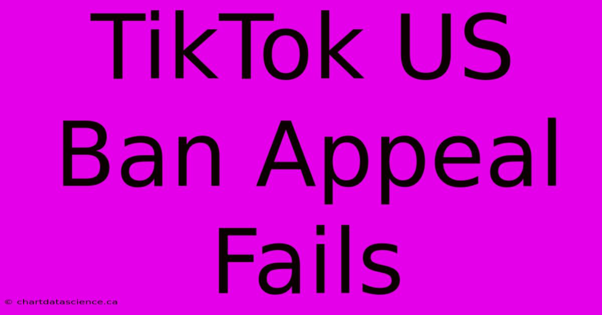 TikTok US Ban Appeal Fails