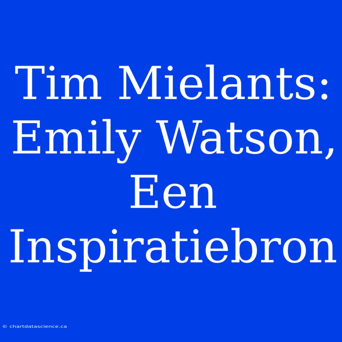 Tim Mielants: Emily Watson, Een Inspiratiebron