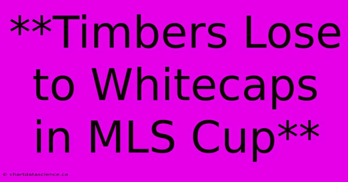 **Timbers Lose To Whitecaps In MLS Cup** 