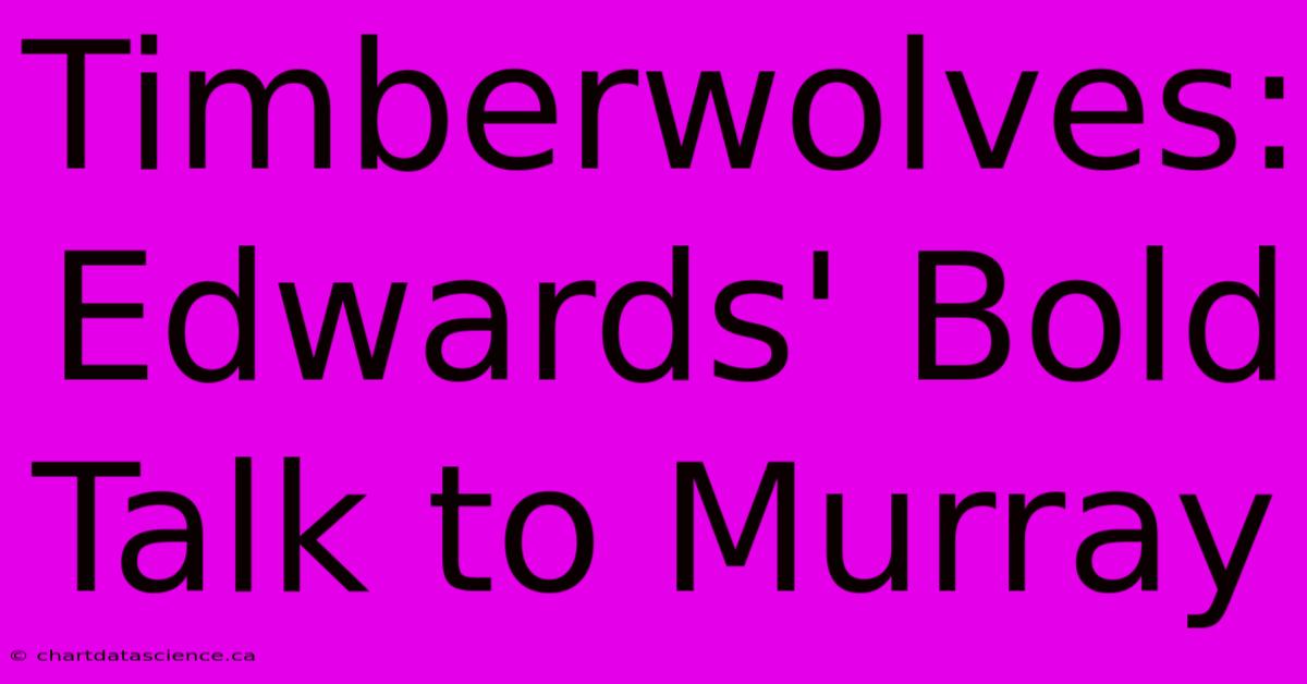 Timberwolves: Edwards' Bold Talk To Murray