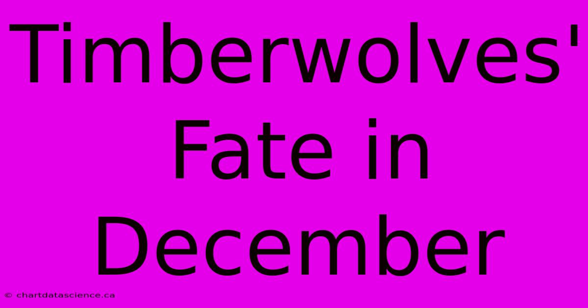 Timberwolves' Fate In December