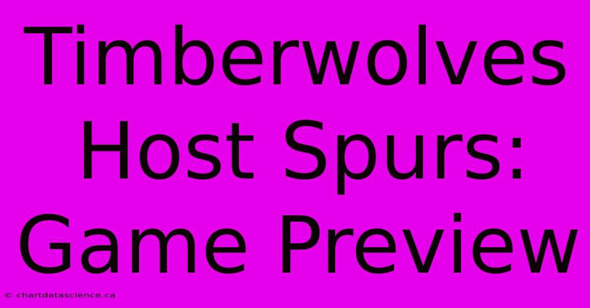 Timberwolves Host Spurs: Game Preview