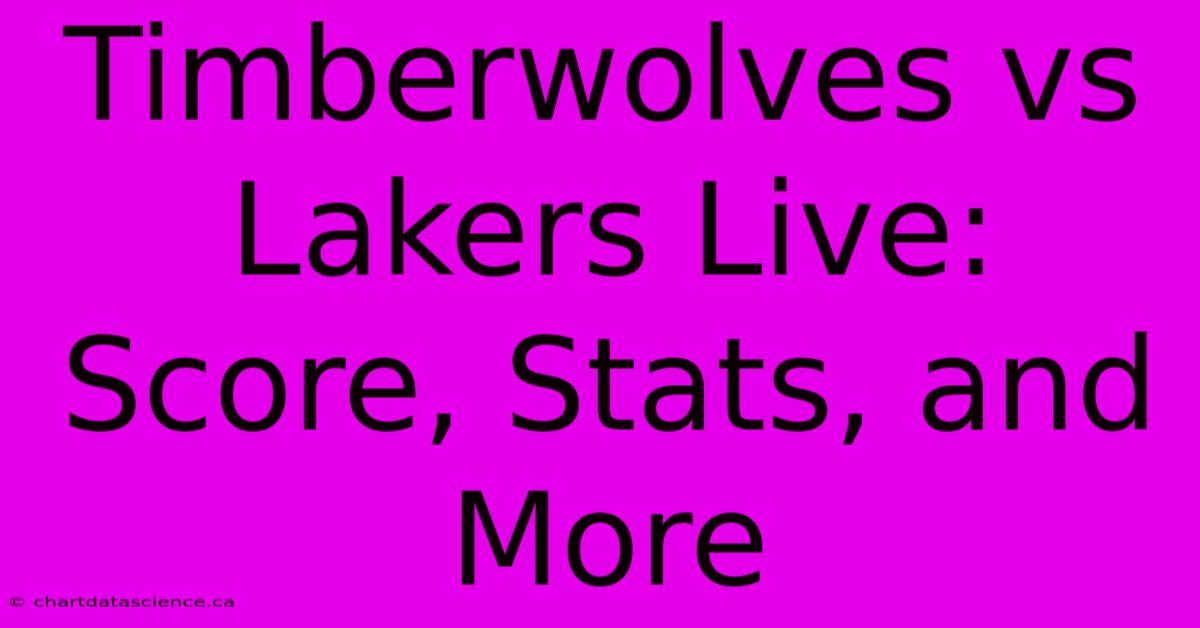 Timberwolves Vs Lakers Live: Score, Stats, And More