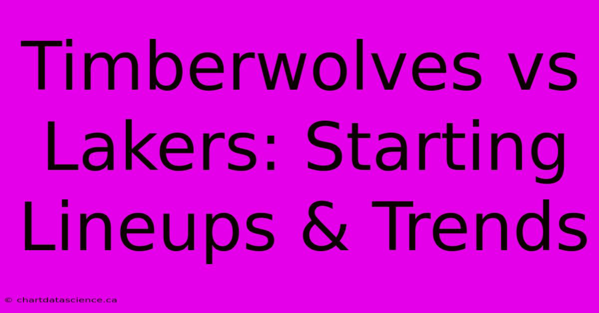 Timberwolves Vs Lakers: Starting Lineups & Trends