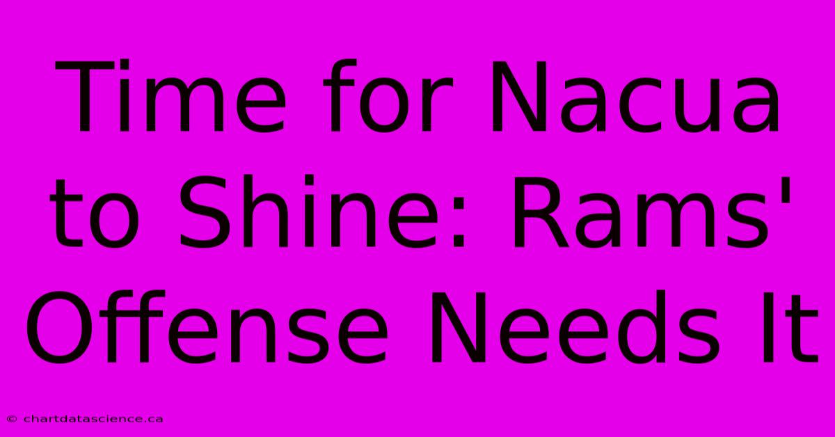 Time For Nacua To Shine: Rams' Offense Needs It