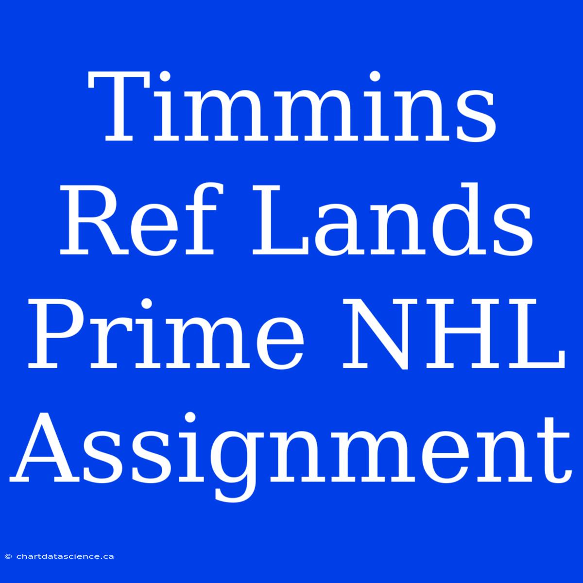 Timmins Ref Lands Prime NHL Assignment