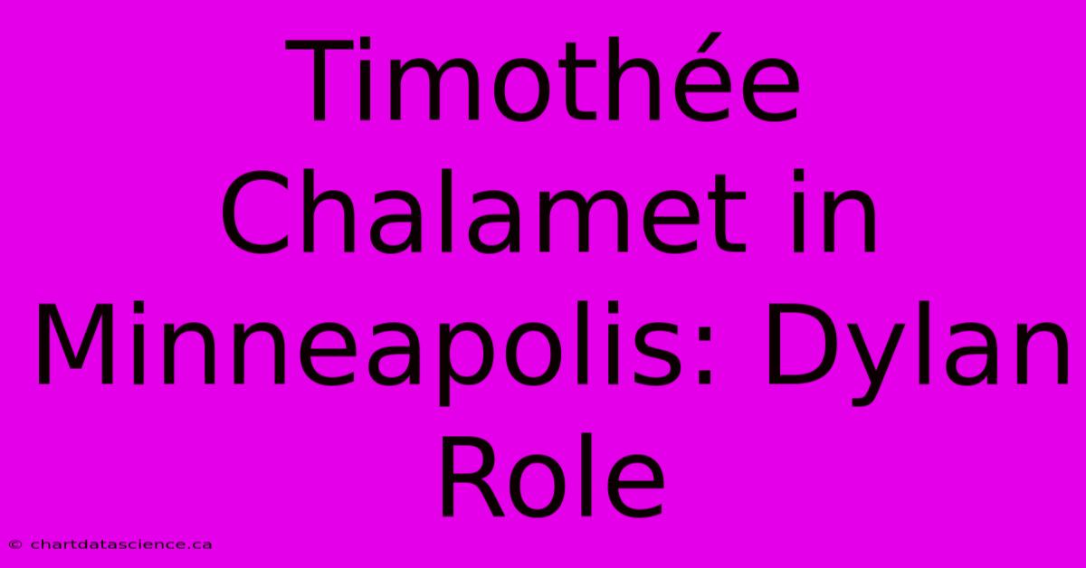 Timothée Chalamet In Minneapolis: Dylan Role