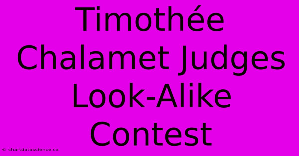 Timothée Chalamet Judges Look-Alike Contest