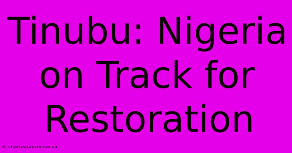 Tinubu: Nigeria On Track For Restoration