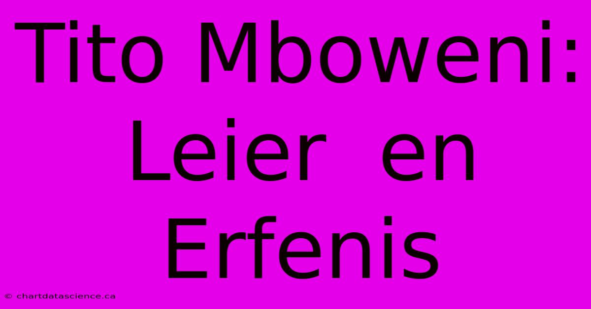 Tito Mboweni:  Leier  En  Erfenis