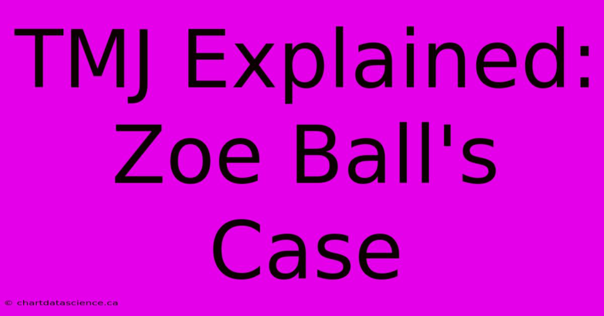 TMJ Explained: Zoe Ball's Case