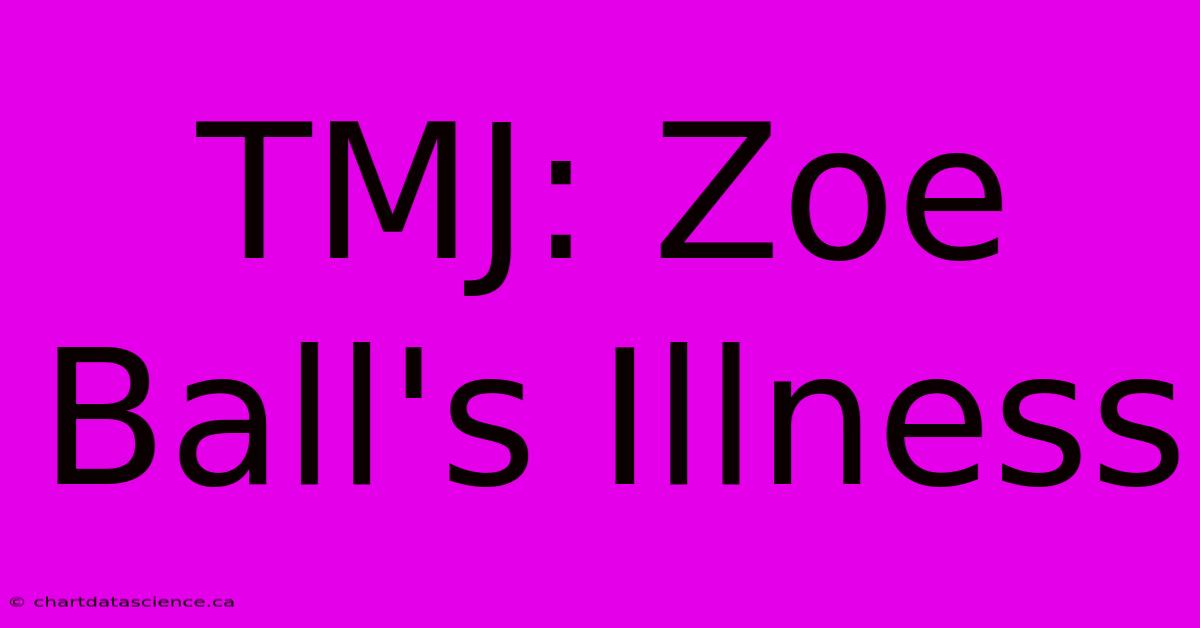 TMJ: Zoe Ball's Illness