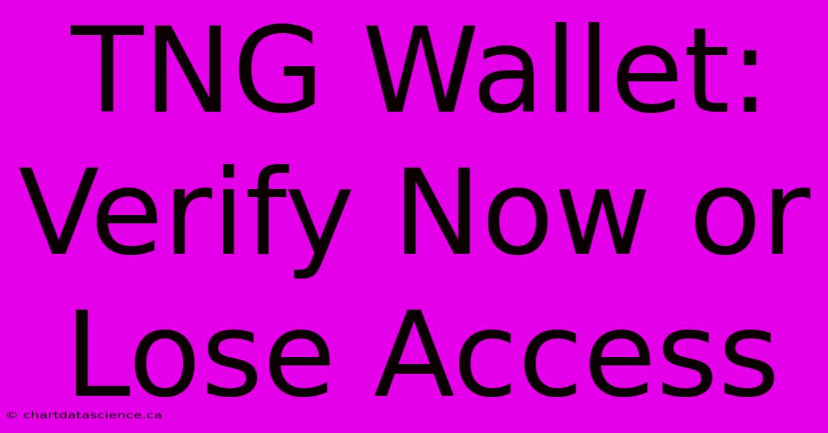 TNG Wallet: Verify Now Or Lose Access