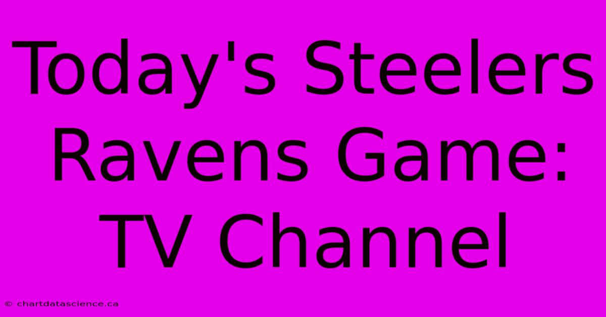 Today's Steelers Ravens Game: TV Channel