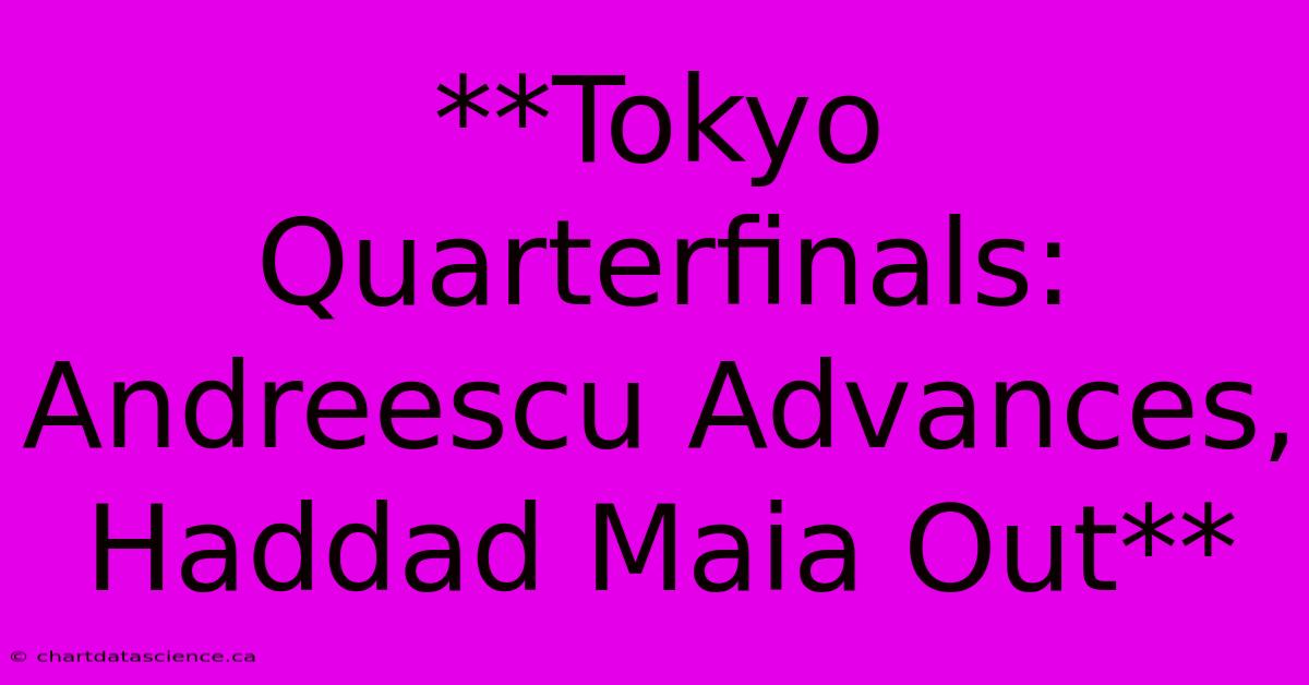 **Tokyo Quarterfinals: Andreescu Advances, Haddad Maia Out**