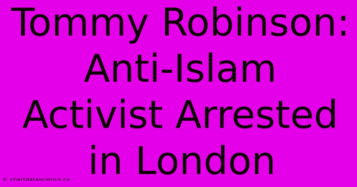 Tommy Robinson: Anti-Islam Activist Arrested In London