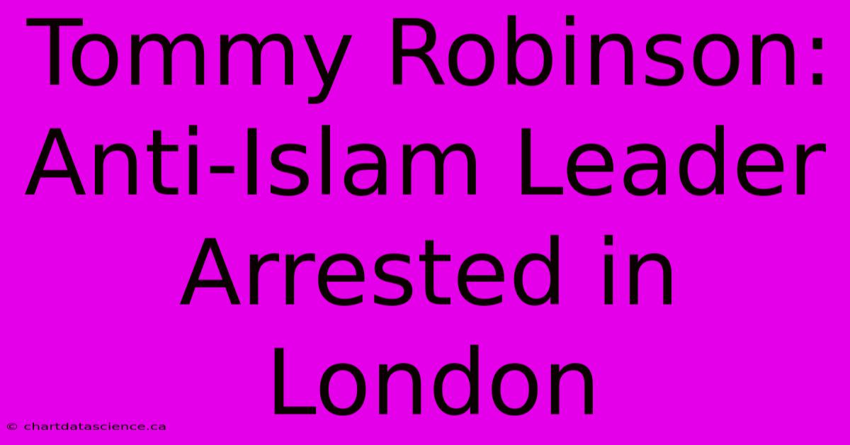 Tommy Robinson: Anti-Islam Leader Arrested In London