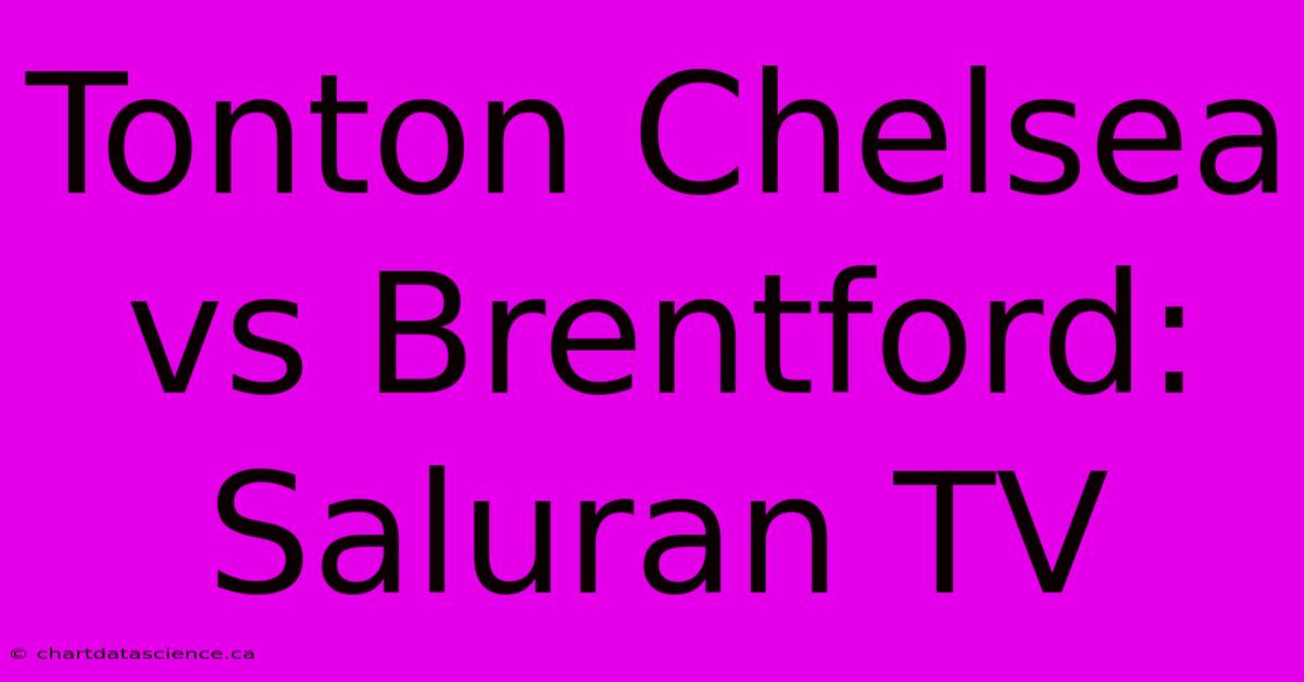 Tonton Chelsea Vs Brentford: Saluran TV