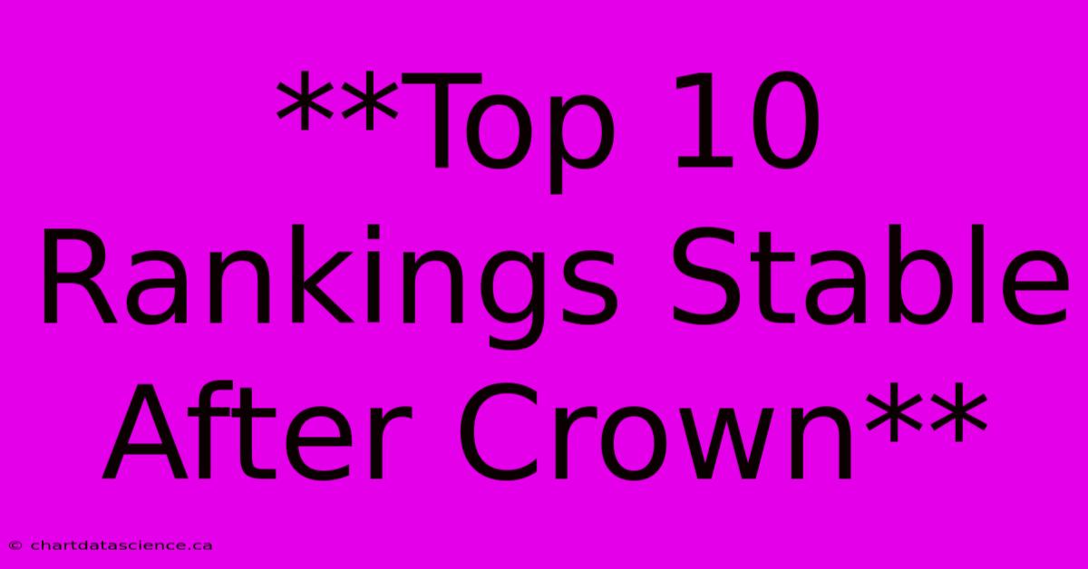 **Top 10 Rankings Stable After Crown** 