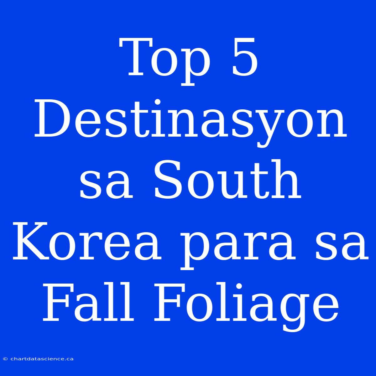 Top 5 Destinasyon Sa South Korea Para Sa Fall Foliage