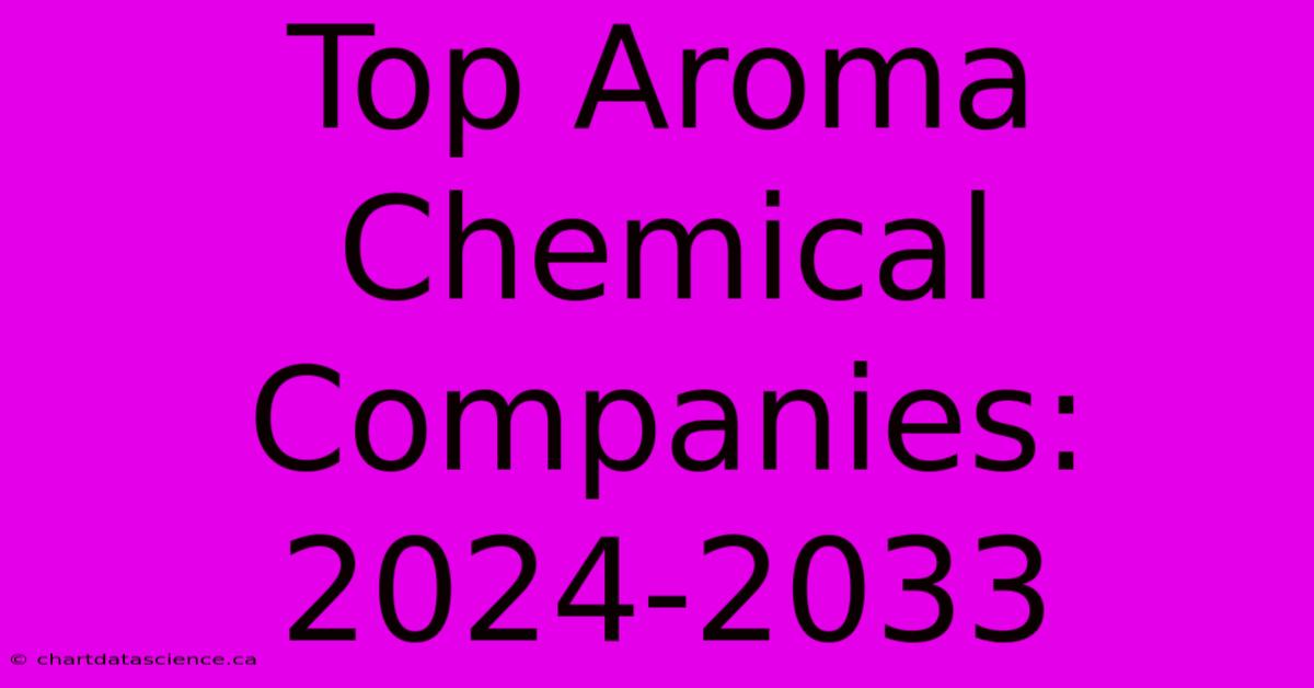 Top Aroma Chemical Companies: 2024-2033