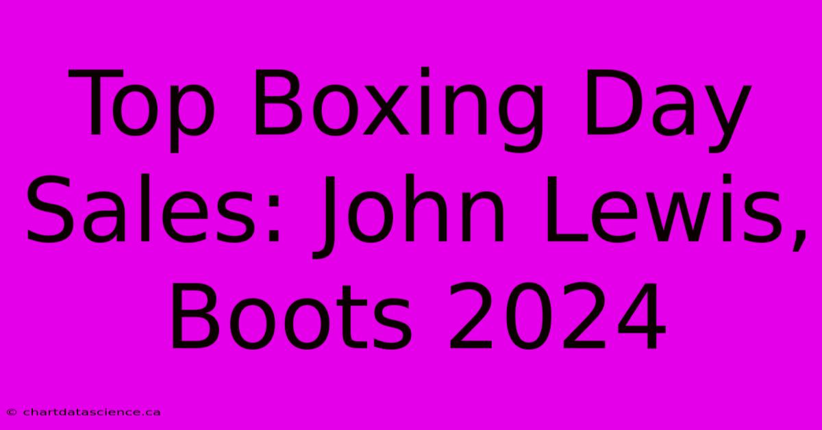 Top Boxing Day Sales: John Lewis, Boots 2024