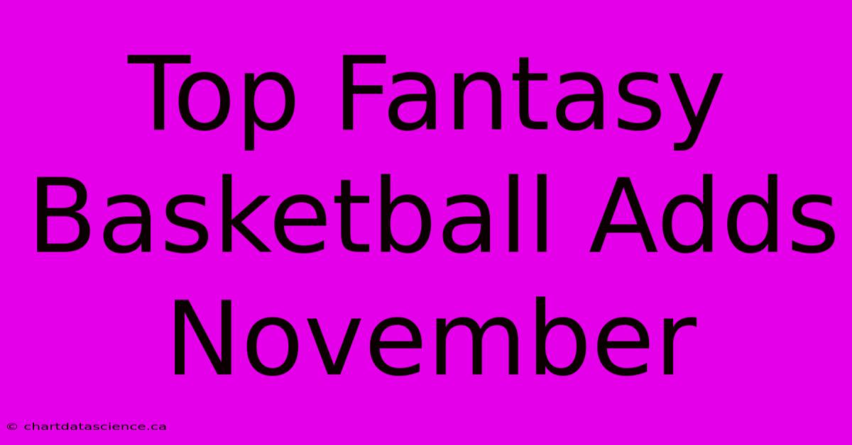 Top Fantasy Basketball Adds November