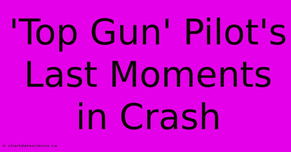 'Top Gun' Pilot's Last Moments In Crash