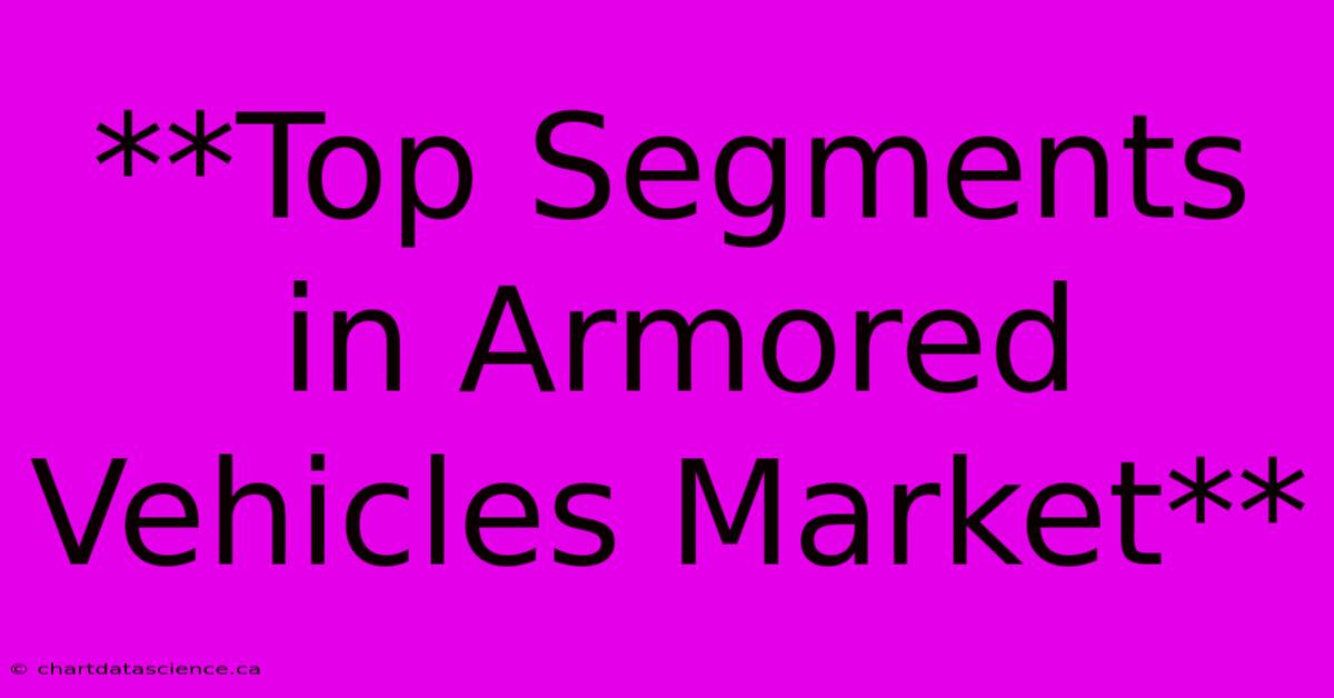 **Top Segments In Armored Vehicles Market**