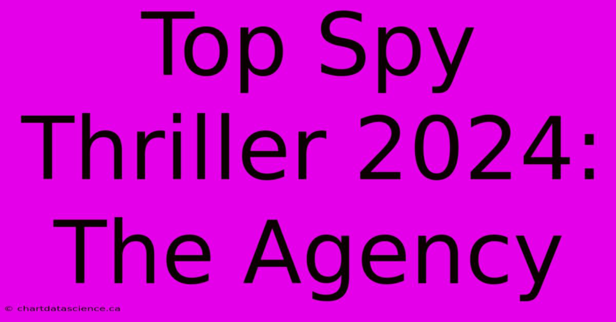 Top Spy Thriller 2024: The Agency