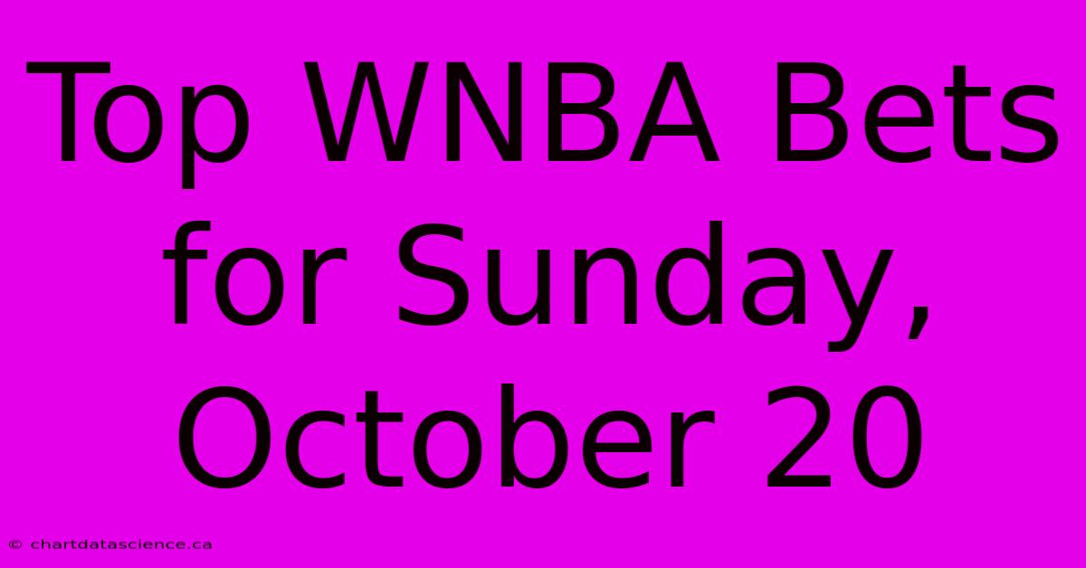 Top WNBA Bets For Sunday, October 20 