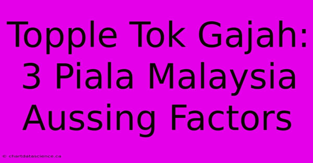 Topple Tok Gajah: 3 Piala Malaysia Aussing Factors