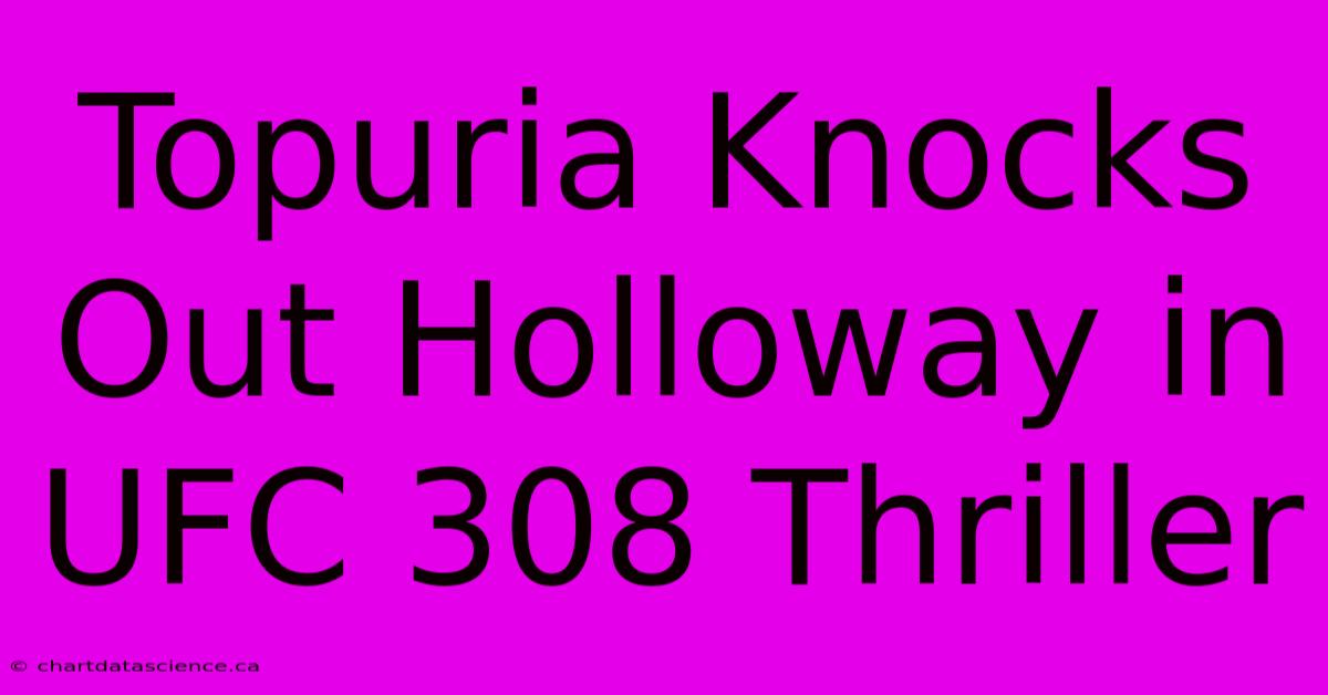 Topuria Knocks Out Holloway In UFC 308 Thriller