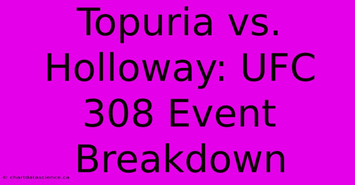 Topuria Vs. Holloway: UFC 308 Event Breakdown