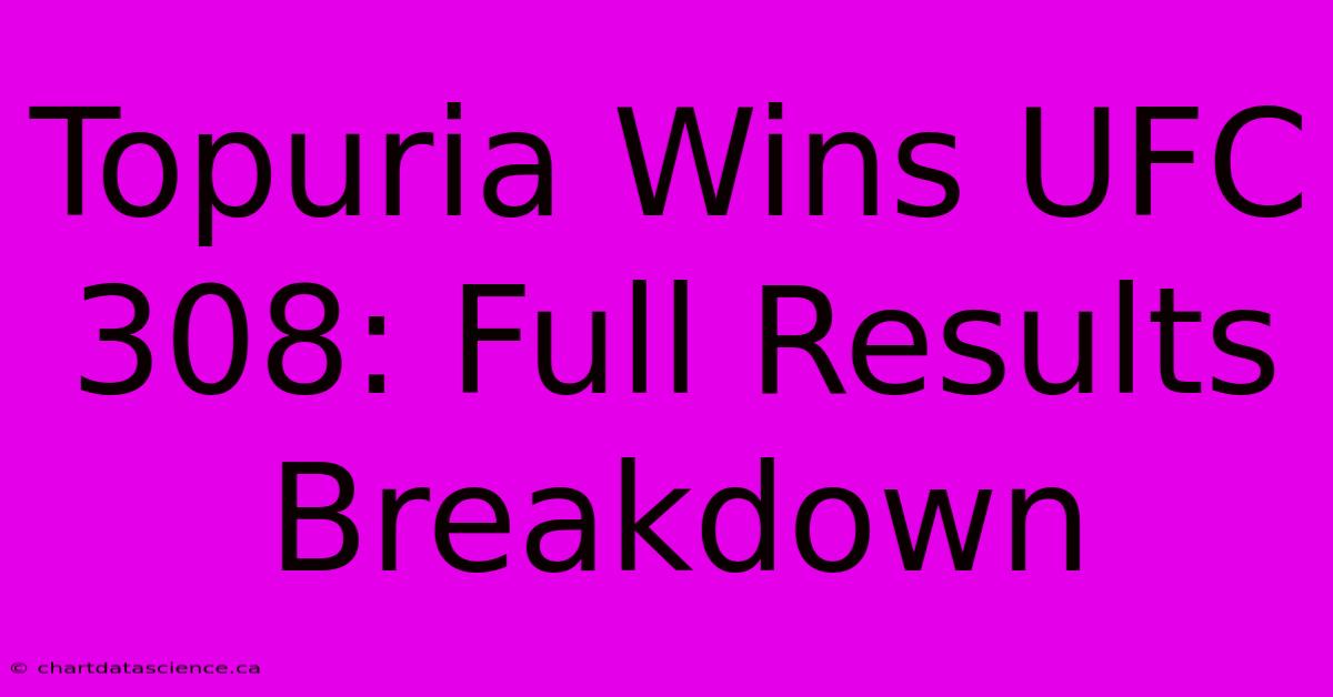 Topuria Wins UFC 308: Full Results Breakdown