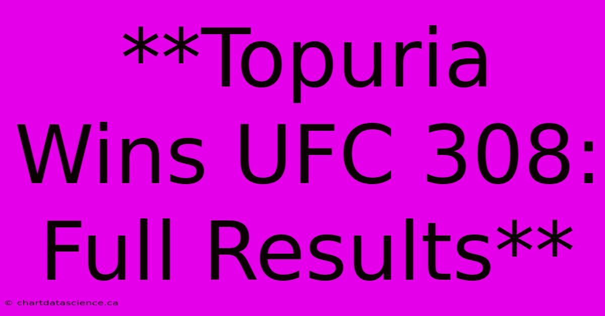 **Topuria Wins UFC 308: Full Results**