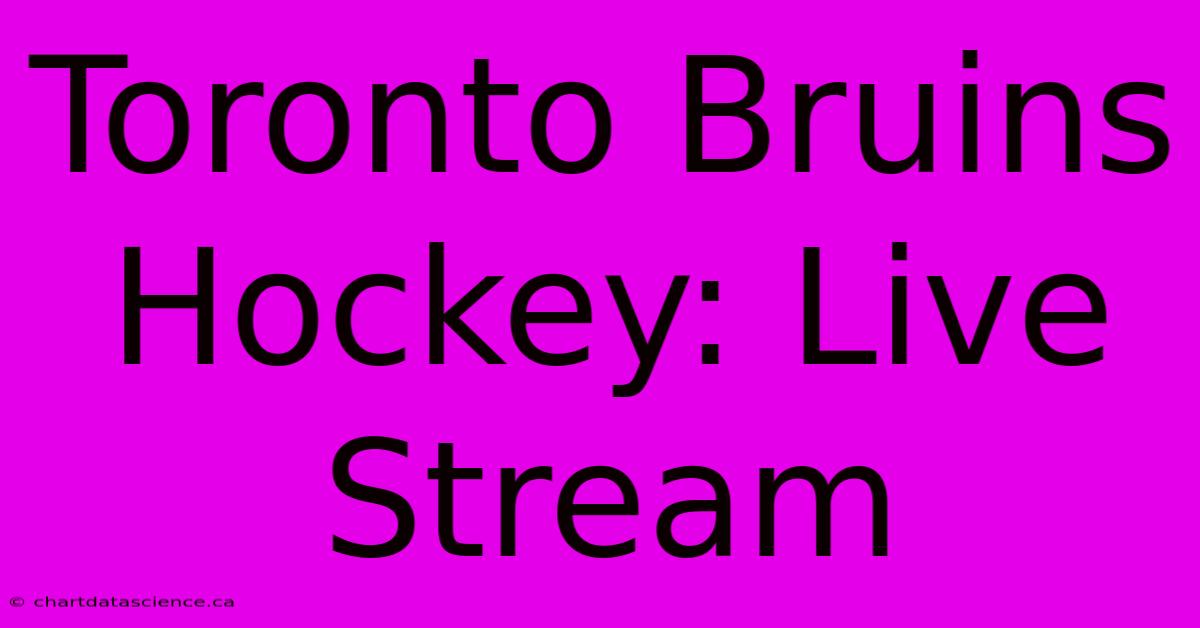 Toronto Bruins Hockey: Live Stream