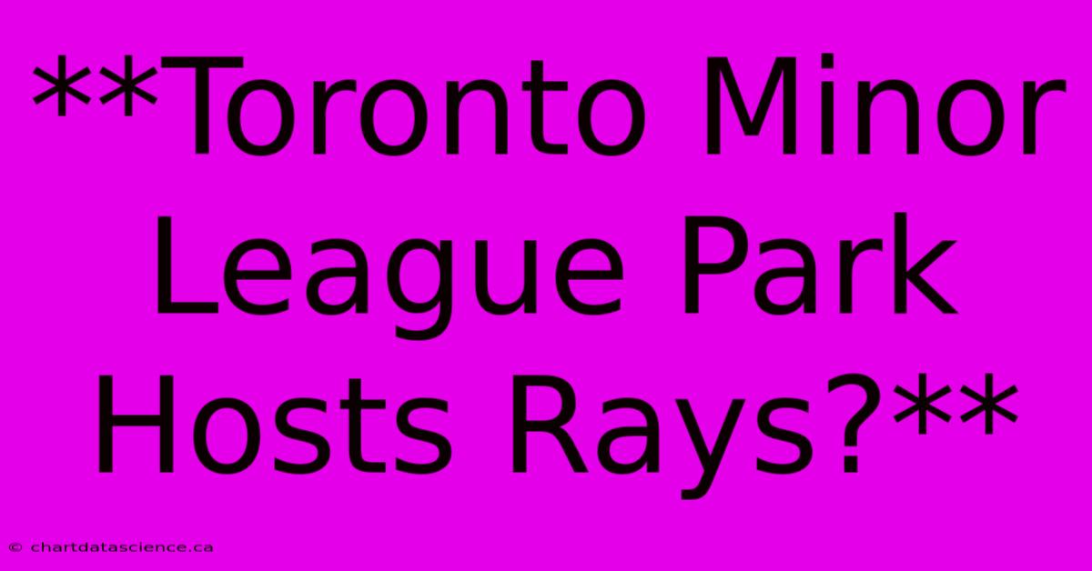 **Toronto Minor League Park Hosts Rays?**