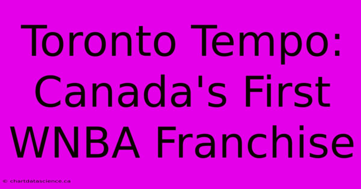 Toronto Tempo: Canada's First WNBA Franchise