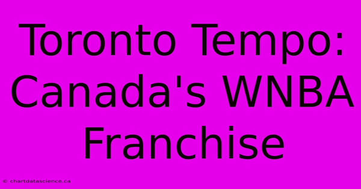 Toronto Tempo: Canada's WNBA Franchise