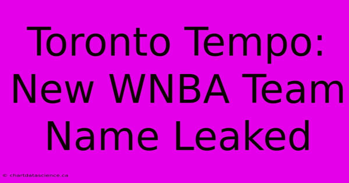 Toronto Tempo: New WNBA Team Name Leaked