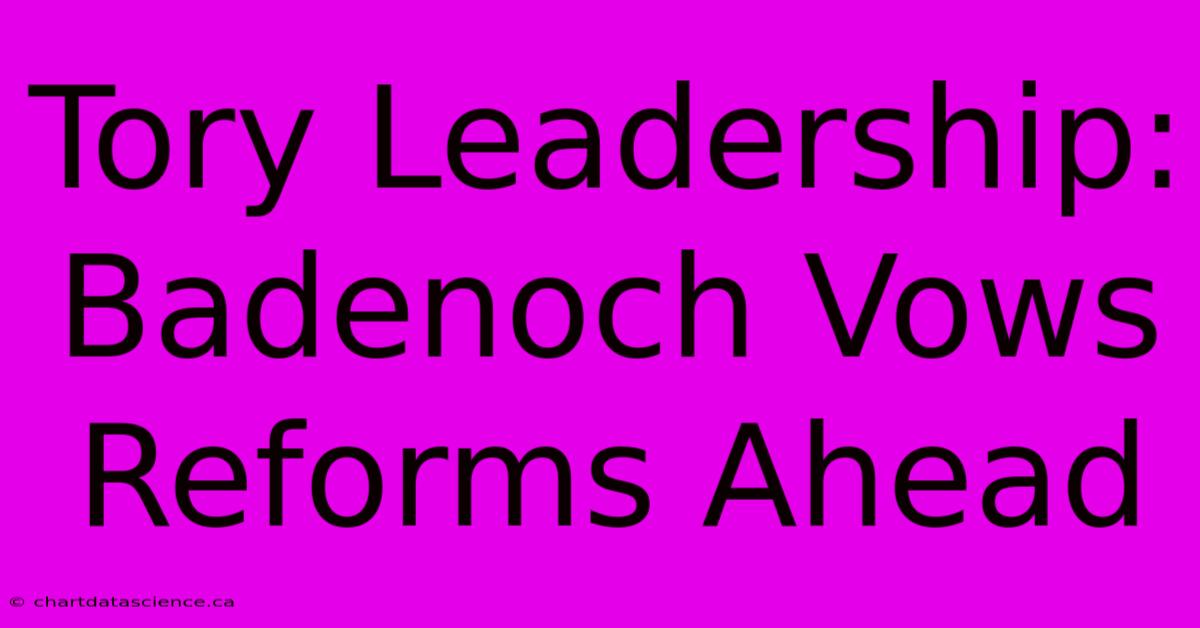 Tory Leadership: Badenoch Vows Reforms Ahead