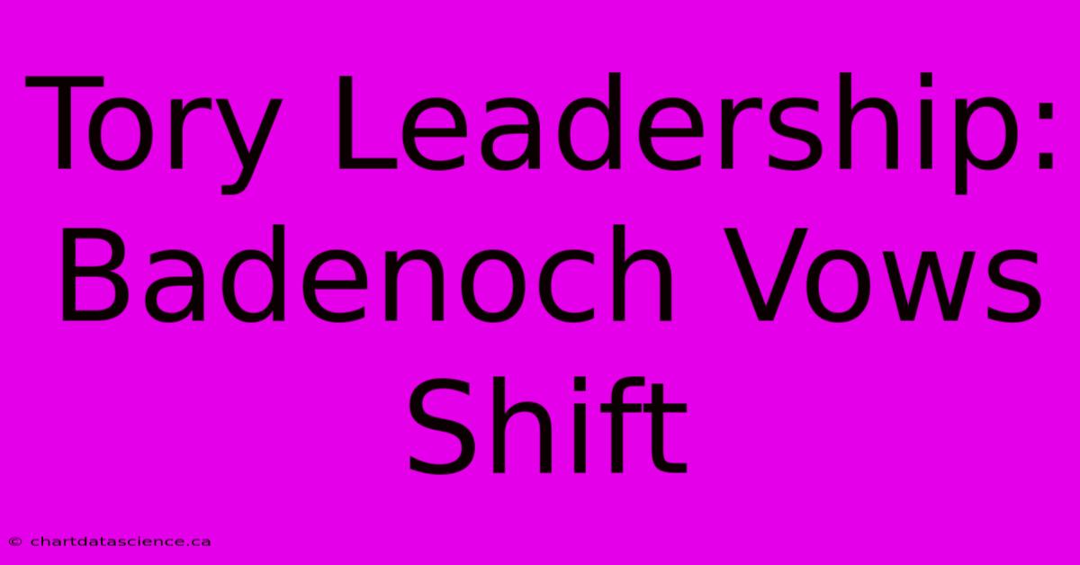 Tory Leadership: Badenoch Vows Shift