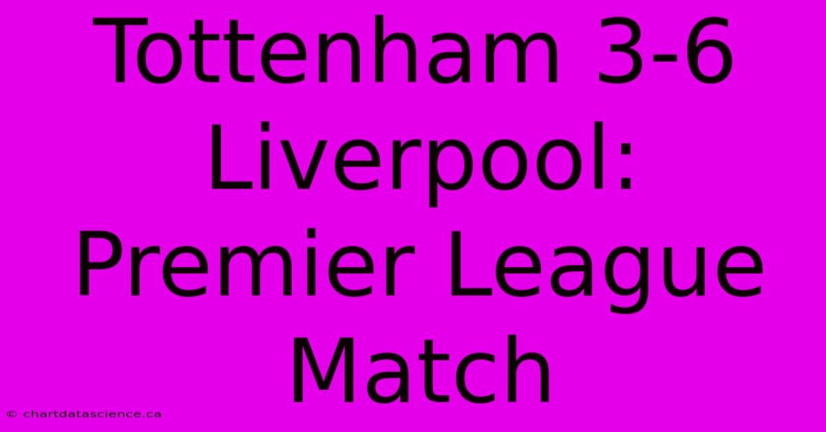 Tottenham 3-6 Liverpool: Premier League Match